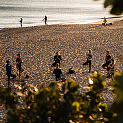Yoga op het strand