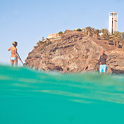 SUP in Morro Jable onder de kleine klif